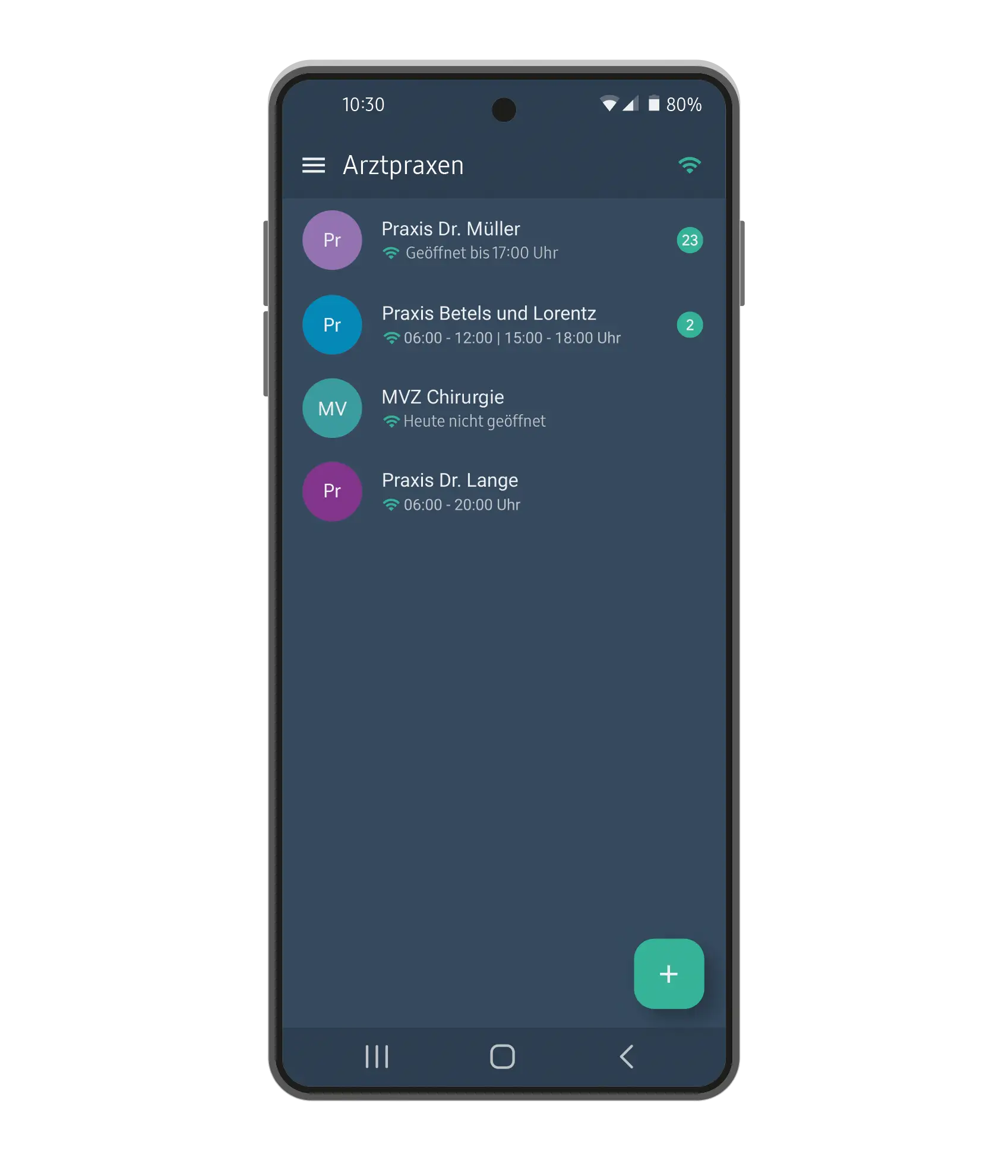 Patmed App: verbundene Praxen